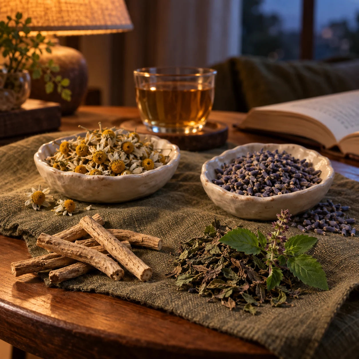 Sleep Aid ingredients: Chamomile, Lavender, Ashwagandha, Tulsi.